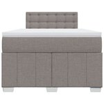vidaXL Sommier à lattes de lit avec matelas Taupe 120x200 cm Tissu