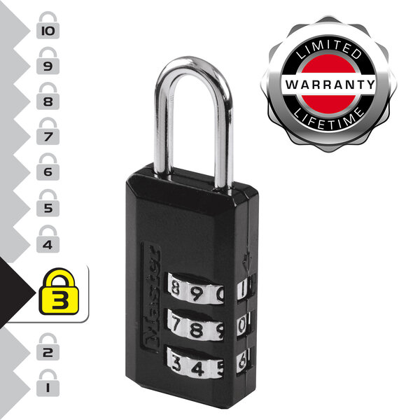 646EURD Cadenas à Combinaison avec Corp en Zinc Noir 6 3 x 2 x 1 cm