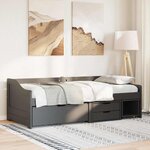 vidaXL Lit de jour avec 3 tiroirs sans matelas IRUN noir 90x200 cm