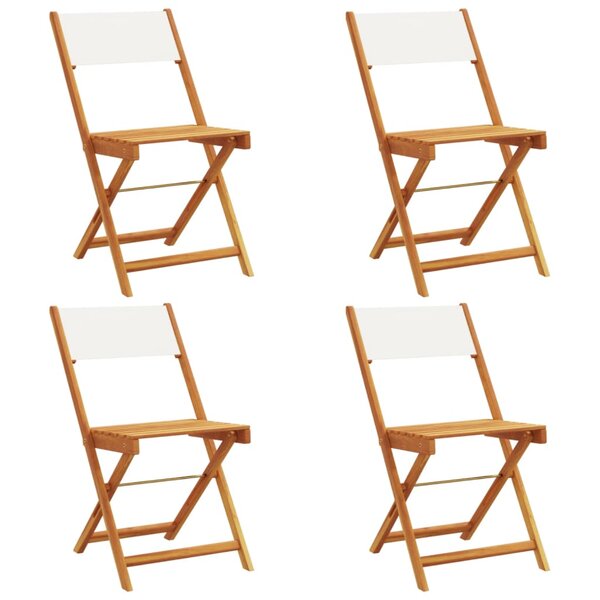 vidaXL Chaises de jardin pliantes lot de 4 tissu et bois massif