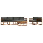 vidaXL Ensemble de canapés d'extérieur 7 Pièces Naturel et Anthracite