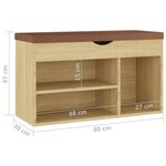 vidaXL Banc à chaussures et coussin Chêne sonoma Bois d'ingénierie