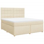 vidaXL Sommier à lattes de lit avec matelas Crème 180x200 cm Tissu