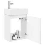 vidaXL Meuble de salle de bain avec robinet Blanc brillant