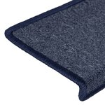 vidaXL Tapis d'escalier 15 Pièces 65x21x4 cm Gris et bleu