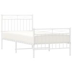 vidaXL Cadre de lit métal sans matelas avec pied de lit blanc 90x190cm