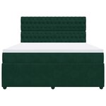 vidaXL Sommier à lattes de lit et matelas Vert foncé 180x200cm Velours