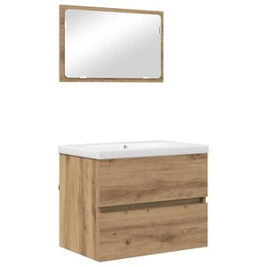 vidaXL Ensemble de mobilier de salle de bain 3 Pièces Chêne noir