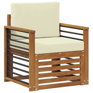 vidaXL Canapé d’extérieur Bois d'acacia massif et polyester Naturel