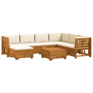 vidaXL Ensemble de canapés d'extérieur avec coussin 8 Pièce Marron