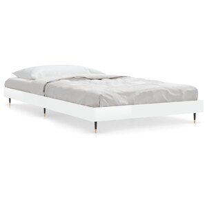 vidaXL Cadre de lit sans matelas blanc brillant 90x190 cm
