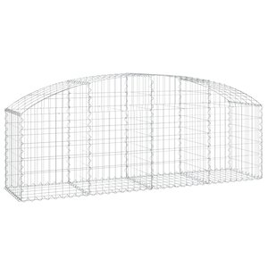 vidaXL Panier de gabions arqué 200x50x60/80 cm Fer galvanisé