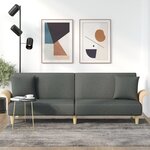 vidaXL Canapé-lit avec accoudoirs gris foncé tissu