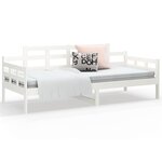 vidaXL Lit de jour blanc bois de pin massif 90x200 cm