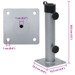 vidaXL Base de parasol pour mât Ø38/48 mm argenté acier