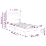vidaXL Cadre de lit avec bandes LED Noir 80 x 200 cm Simili cuir