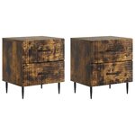 vidaXL Cabinet de chevet 2 Pièces Chêne fumé 43 x 34 5 x 47 5 cm