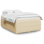 vidaXL Sommier à lattes de lit avec matelas Crème 140x200 cm Tissu
