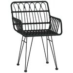 vidaXL Ensemble de salle à manger pour jardin 7 Pièces Noir Poly rotin