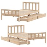 vidaXL Cadre de lit sans matelas 100x200 cm bois massif de pin