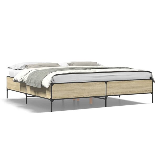 vidaXL Cadre de lit sans matelas chêne sonoma 200x200 cm