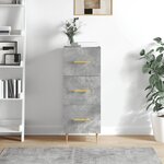 vidaXL Buffet Gris béton 34 5x34x90 cm Bois d'ingénierie
