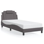 vidaXL Cadre de lit avec LED sans matelas gris 90x200 cm