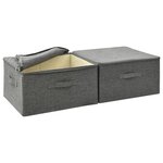 vidaXL Boîtes de rangement 2 Pièces Tissu 43x34x23 cm Anthracite