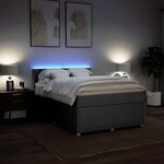 vidaXL Sommier à lattes de lit avec matelas Gris clair 140x200cm Tissu
