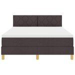 vidaXL Lit avec sommier et matelas LED marron foncé 140x200 cm tissu