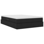 vidaXL Lit avec rangement et matelas Noir 140 x 190 cm Polyester