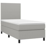 vidaXL Sommier à lattes de lit avec matelas et LED Gris clair 90x200cm