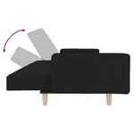 vidaXL Canapé-lit à 2 places avec deux oreillers noir tissu