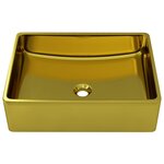 vidaXL Lavabo 41 x 30 x 12 cm Céramique Doré