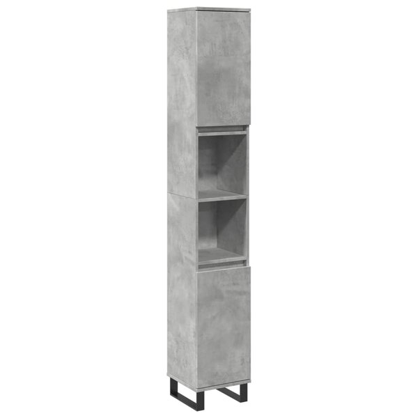 vidaXL Armoire de salle de bain gris béton 30x30x190 cm
