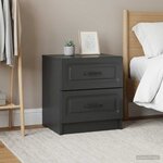 vidaXL Cabinet de chevet avec tiroir 2 Pièces Noir 43 x 34 5 x 44 5 cm