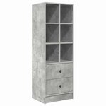 vidaXL Bureau avec rangement 2 Pièces Gris béton 90 x 50 x 76 cm