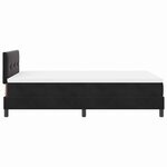 Lit Box Spring vidaXL avec Matelas et LED Noir 120x200 cm Velours