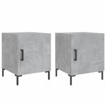 vidaXL Tables de chevet 2 Pièces gris béton 40x40x50 cm bois d’ingénierie