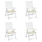 vidaXL Coussins de chaise jardin lot de 4 crème 50x50x3cm tissu oxford