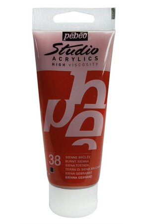 Peinture studio acrylique tube sienne brulée 100 ml pébéo