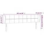 vidaXL Tête de lit avec oreilles Taupe 203x23x78/88 cm Tissu