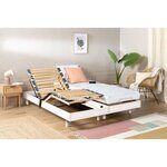 Ensemble relaxation TALCA matelas + sommiers électriques blanc satiné 2 x 80 x 200