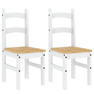 vidaXL Chaises à manger lot de 2 blanc 40x46x99 cm bois massif de pin
