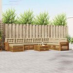 vidaXL Ensemble de canapés d'extérieur 9 Pièces Naturel et Beige