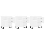 vidaXL Buffets 3 Pièces Blanc Bois d'ingénierie