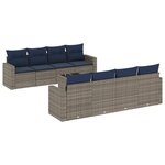 vidaXL Salon de jardin 9 Pièces avec coussins gris résine tressée