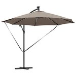vidaXL Parasol banane à mât déporté Taupe 294 x 294 x 248 cm
