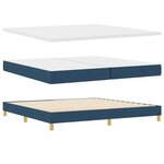 vidaXL Lit à ressorts avec coussin Bleu 200 x 200 cm tissu