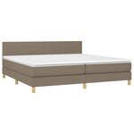 vidaXL Sommier à lattes de lit et matelas et LED Taupe 200x200cm Tissu